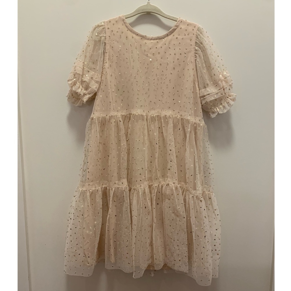 Whimsy Cream and Gold Sparkly Tulle dress size 6